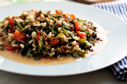 Image for Arborio and Red Rice Risotto With Baby Broccoli and Red Peppers