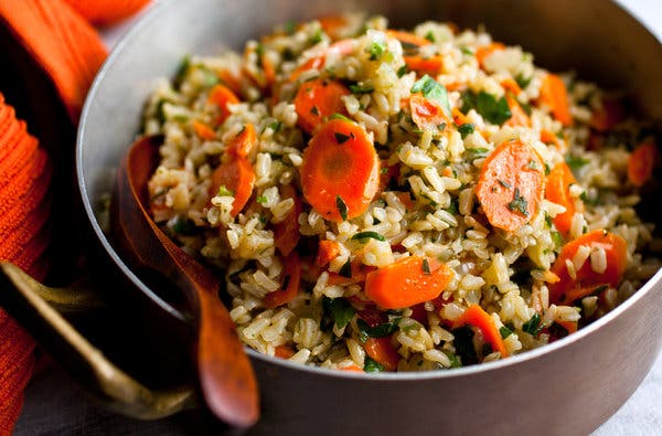 Rice Pilaf With Carrots and Parsley