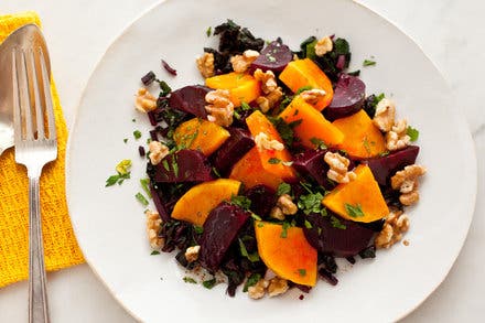 Roasted Beet and Winter Squash Salad With Walnuts