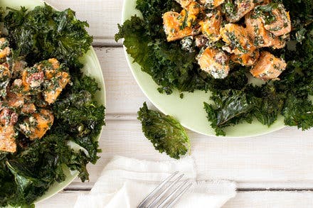 Sweet Potato and Kale Salad With Roquefort