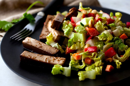Image for Chopped Salad With Seasoned Tofu Strips