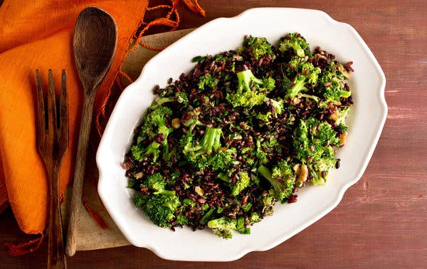 Skillet Wild Rice, Walnut and Broccoli Salad