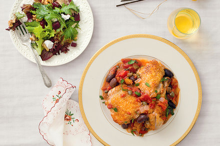 Image for Braised Chicken With Tomatoes, Olives and Capers