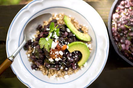 Sorghum Bowl With Black Beans, Amaranth and Avocado