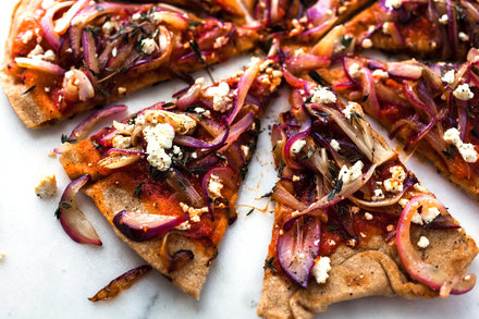 Image for Grilled Pizza With Grilled Red Onions and Feta
