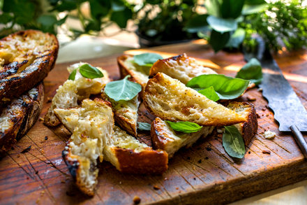 Image for Grilled Garlic Bread With Basil and Parmesan