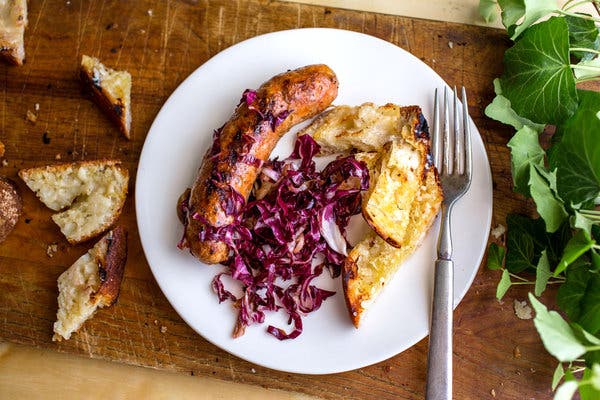 Grilled Sausages and Radicchio