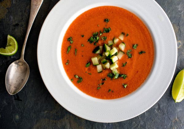 Tomatillo, Tomato and Avocado Gazpacho