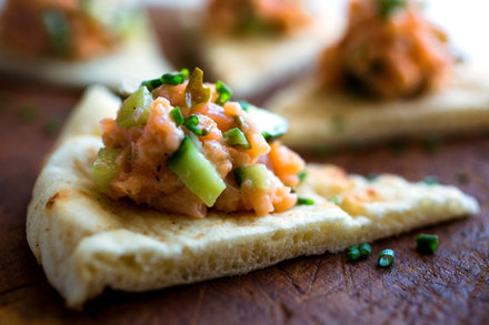 Image for Salmon and Cucumber Tartare With Wasabi Sauce