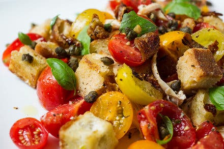 Panzanella With Crisp Chicken Skin