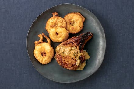 Pan-Roasted Pork Chops With Apple Fritters