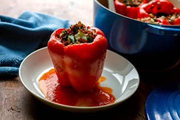 Image for Stuffed Peppers With Red Rice, Chard and Feta