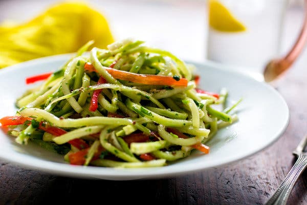 Broccoli Stem and Red Pepper Slaw