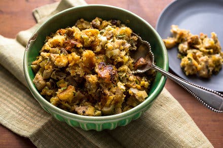 Stuffing With Mushrooms, Leeks and Bacon