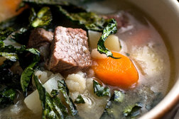 Image for Brisket Barley Soup with Crispy Kale