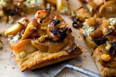 Roasted Apple, Shallot and Blue Cheese Tart