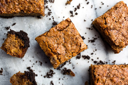 Image for Chocolate-Crusted Banana Blondies