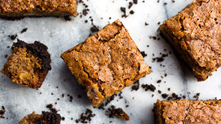 Image for Chocolate-Crusted Banana Blondies