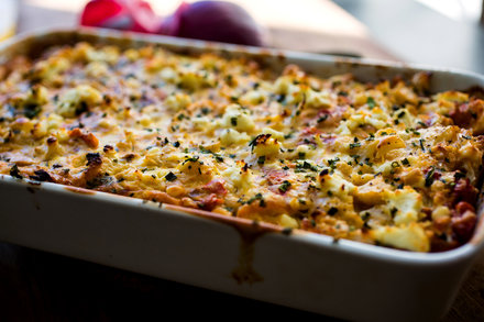 Image for Roasted Cauliflower Gratin With Tomatoes and Goat Cheese
