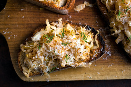 Image for Bruschetta With Cabbage Braised in Wine