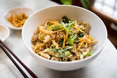 Spicy Ginger Pork Noodles With Bok Choy