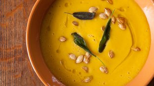 Image for Cheese Pumpkin Soup With Sage and Apple