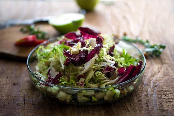 Apple and Bitter Lettuces Salad