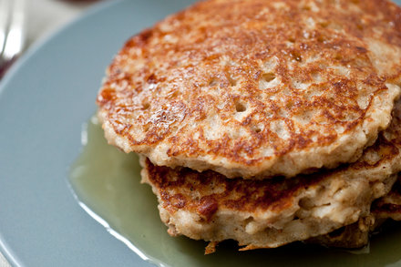 Image for Cardamom-Scented Oatmeal Pancakes With Apricots and Almonds