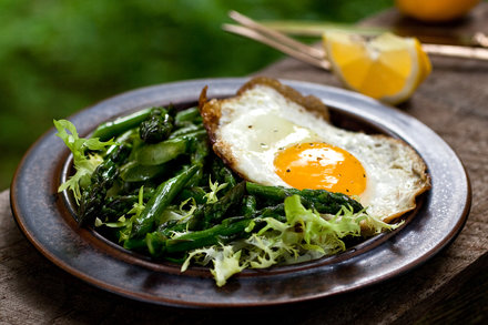 Image for Pan-Seared Asparagus Salad With Frisée and Fried Egg