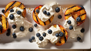 Image for Grilled Peaches With Dukkah and Blueberries