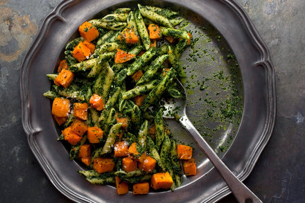 Image for Pasta With Kale Pesto and Roasted Butternut Squash