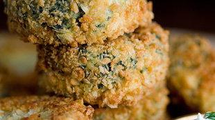 Image for Potato, Salmon and Spinach Patties With Garlicky Dill Cream