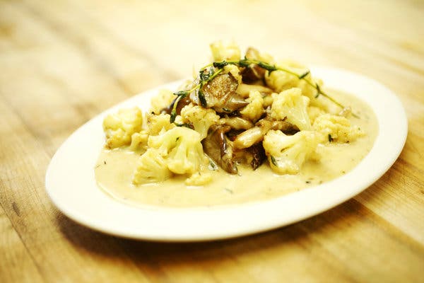 Cauliflower With Oyster Mushrooms and Sherry