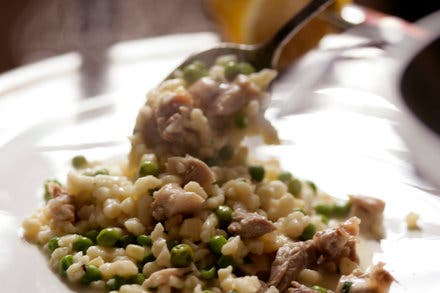 Spaetzle With Corn, Peas, Braised Rabbit and Tarragon