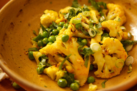 Image for Pan-Roasted Spiced Cauliflower With Peas