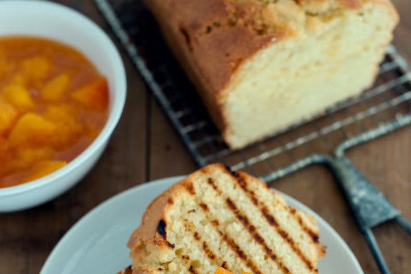 Grilled Rose-Water Poundcake