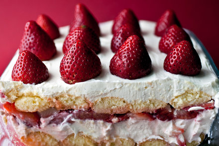 Image for Creamy Strawberry Moscato Torte