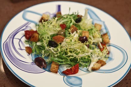 Frisée With Croutons and Spicy Olives