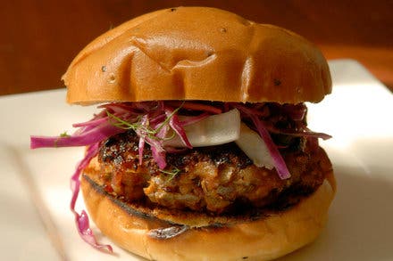 Smoky Pork Burgers With Fennel and Red Cabbage Slaw