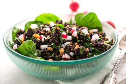 Image for Black Rice and Lentil Salad on Spinach