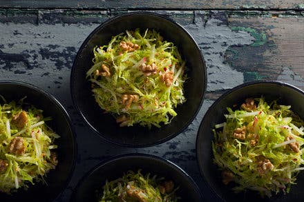 Savoy Cabbage Slaw With Applesauce Vinaigrette and Mustard Seeds