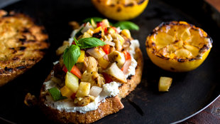 Image for Grilled Ratatouille With Crostini and Goat Cheese