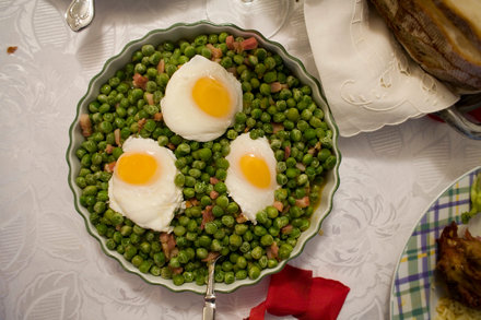 Image for Peas With Poached Eggs