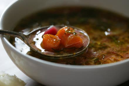 Beautiful Soup (Vegetable Soup With Beets, Dill and Orange Zest)