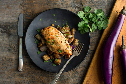 Image for Chicken Breast With Eggplant, Shallots And Ginger