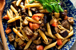 Image for Pasta Salad With Roasted Eggplant, Chile and Mint