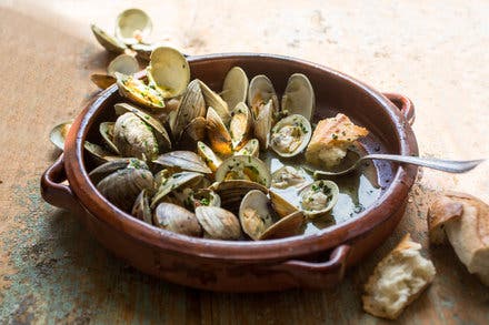 Green Garlic and Butter Clams