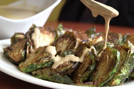 Image for Rawia Bishara’s Brussels Sprouts With Tahini Sauce