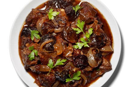 Braised Lamb With Red Wine and Prunes