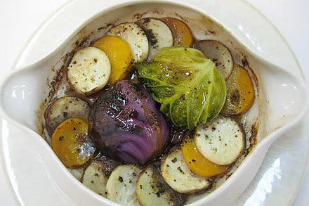 Fall Vegetable Cookpot: Braised Red and Green Cabbage